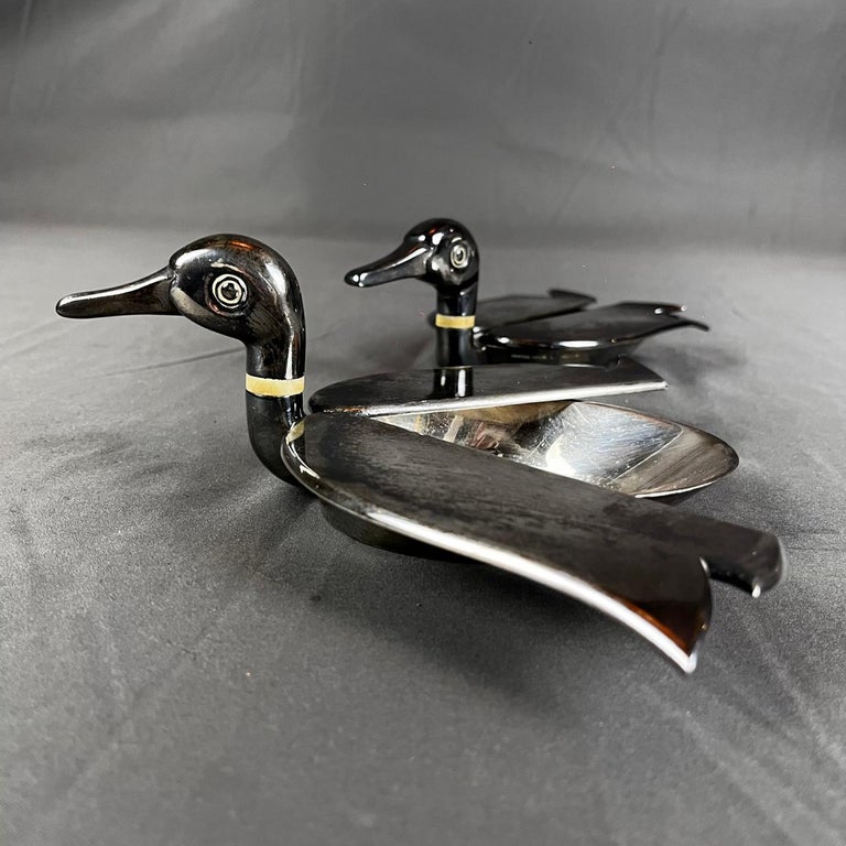 【超希少】HERMES Ashtray Ravinet d'Enfer SLV 1960's Pair of Ravinent d'Entfert for Hermès Silverplated Duck