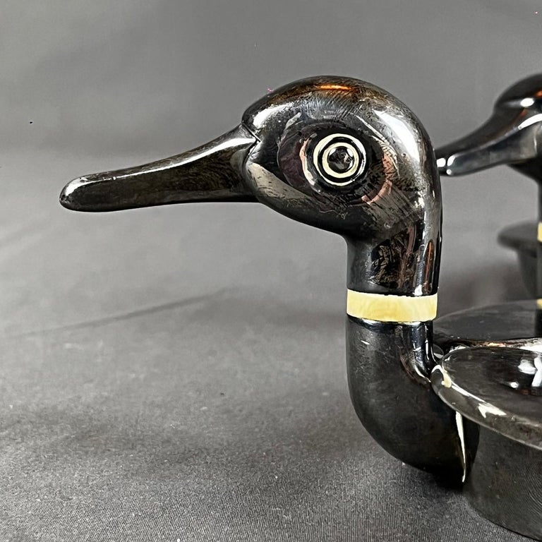 【超希少】HERMES Ashtray Ravinet d'Enfer SLV 1960's Pair of Ravinent d'Entfert for Hermès Silverplated Duck
