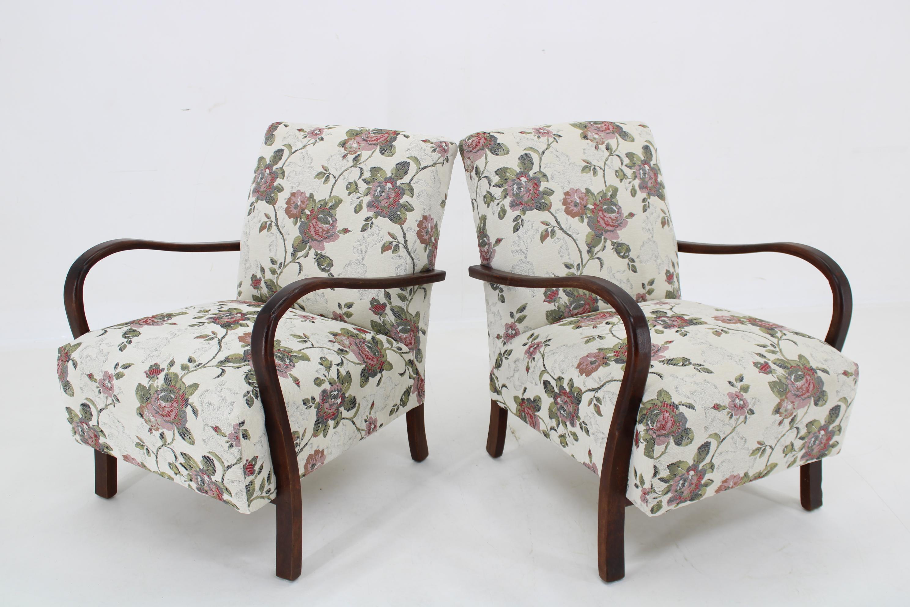 Mid-20th Century 1960s Pair of Restored Armchairs, Czechoslovakia For Sale