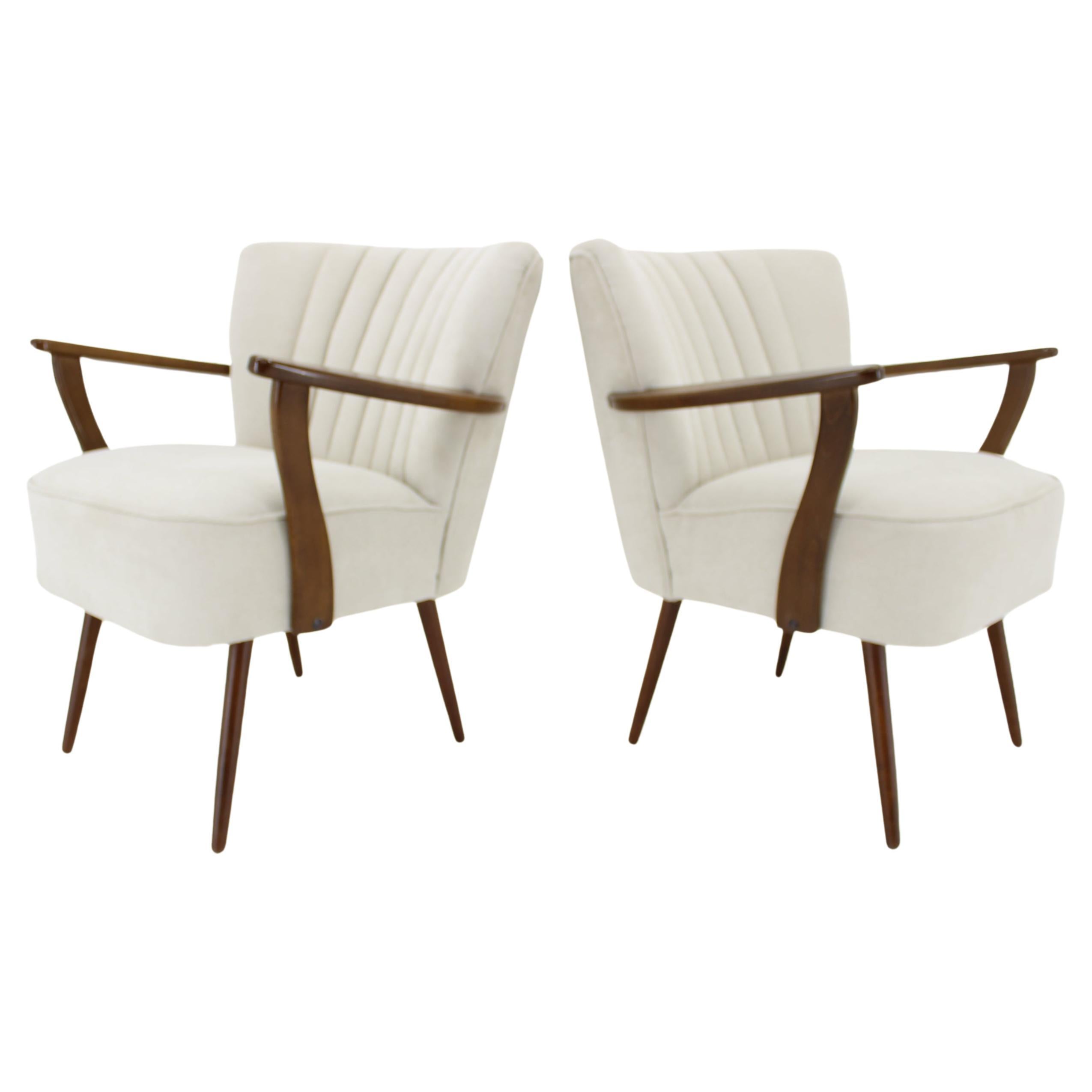 1960s Pair of Restored Armchairs, Czechoslovakia For Sale