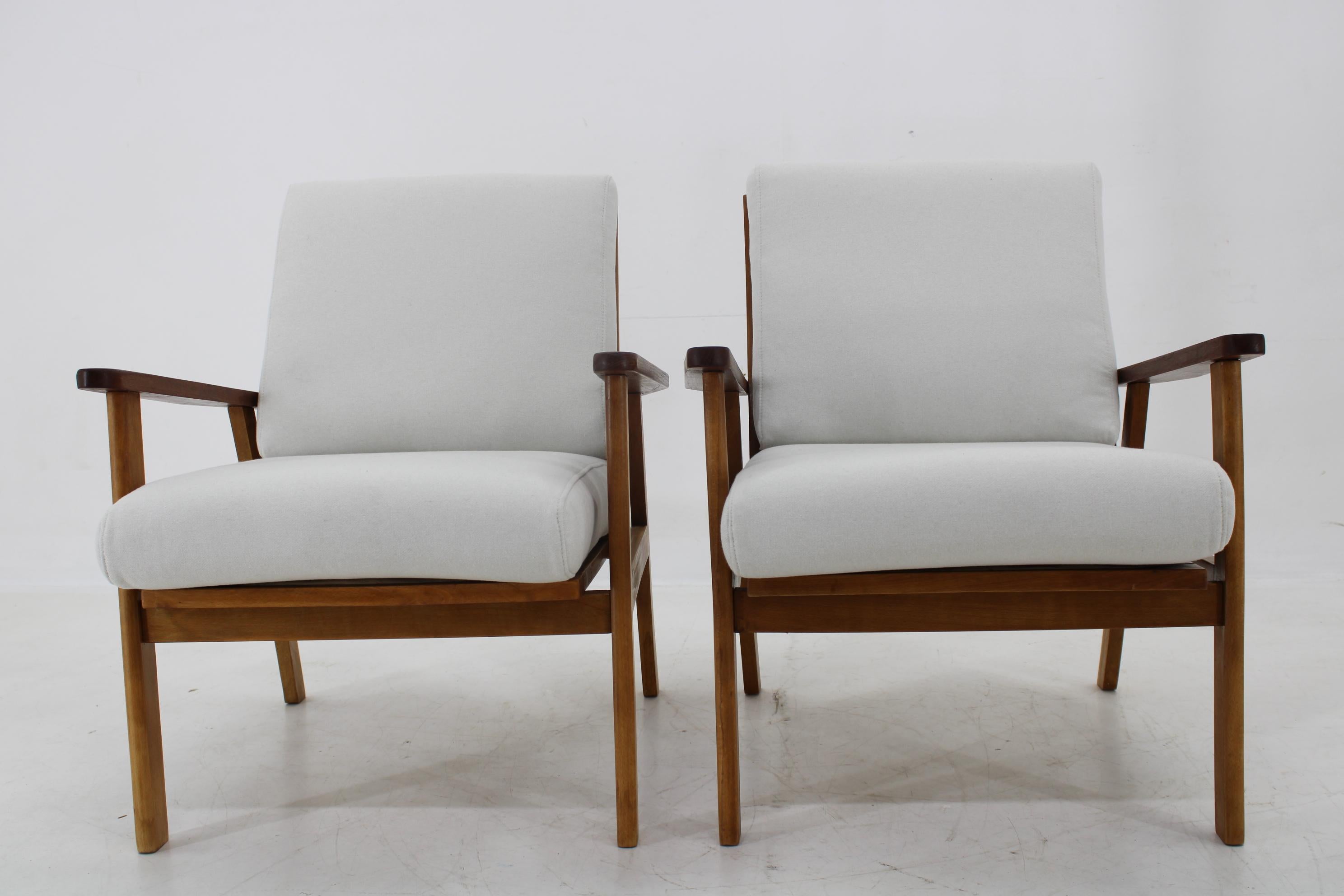 Mid-20th Century 1960s Pair of Restored Armchairs, Denmark  For Sale