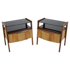 Vintage 1960s Pair of Restored Bedside Tables, Czechoslovakia