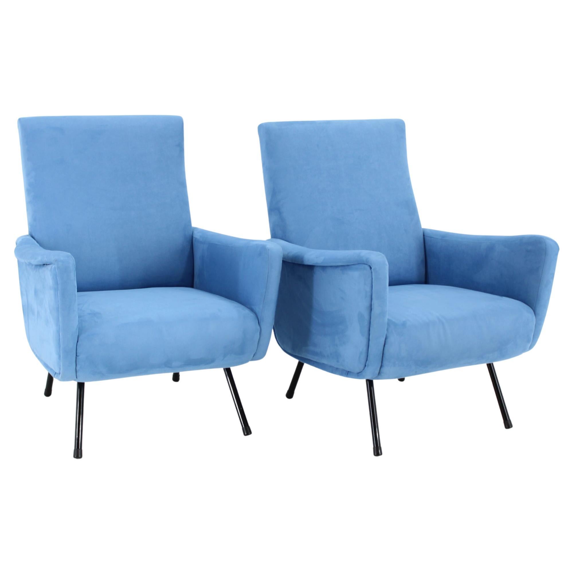 1960s Pair of Restored Italian Armchairs