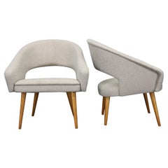 1960s Pair of Restored Shell Chairs, Czechoslovakia
