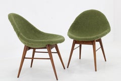 1960s Pair of Restored Shell Chairs in Bouclé, Czechoslovaki