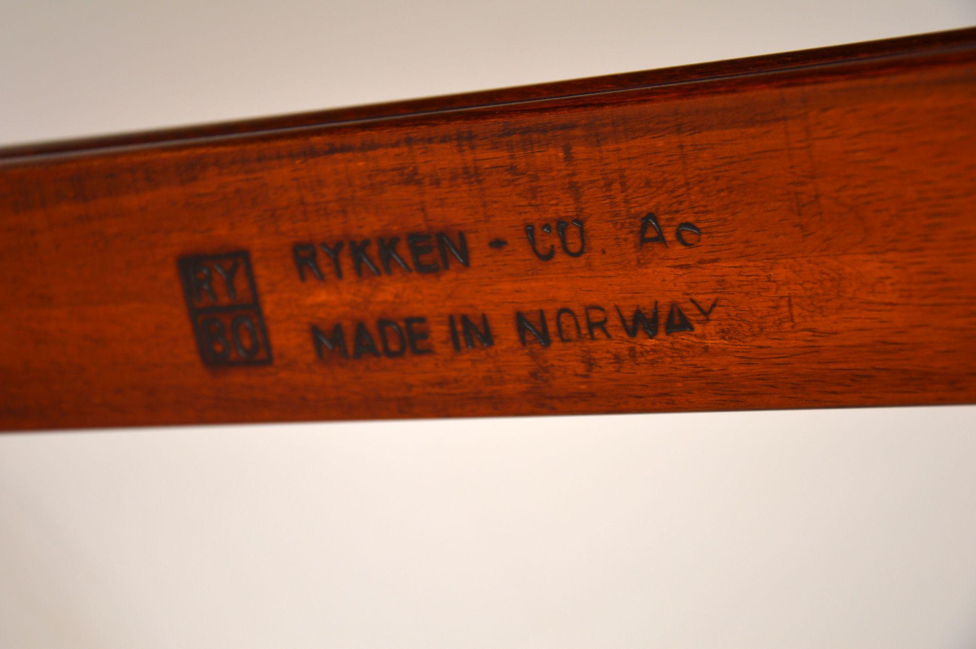 1960s Pair of Scandinavian Leather Chairs by Rybo Rykken 3