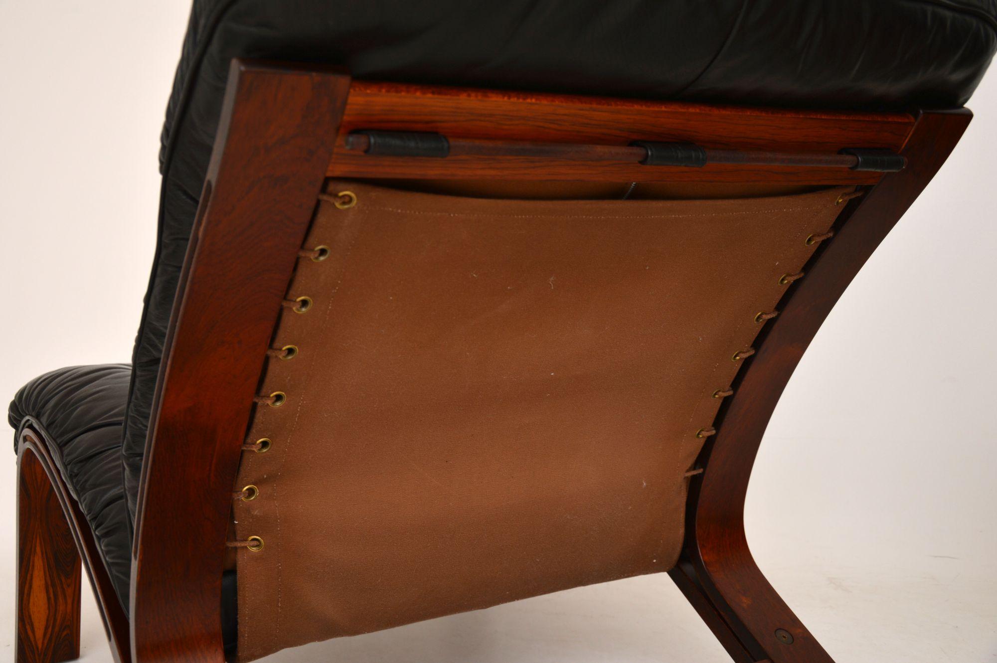 Mid-20th Century 1960s Pair of Scandinavian Leather Chairs by Rybo Rykken