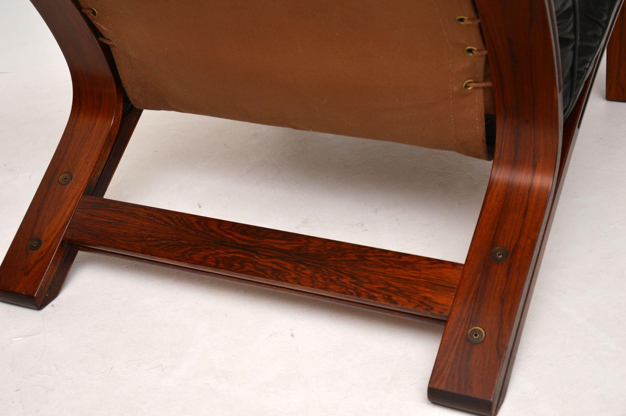 1960s Pair of Scandinavian Leather Chairs by Rybo Rykken 1