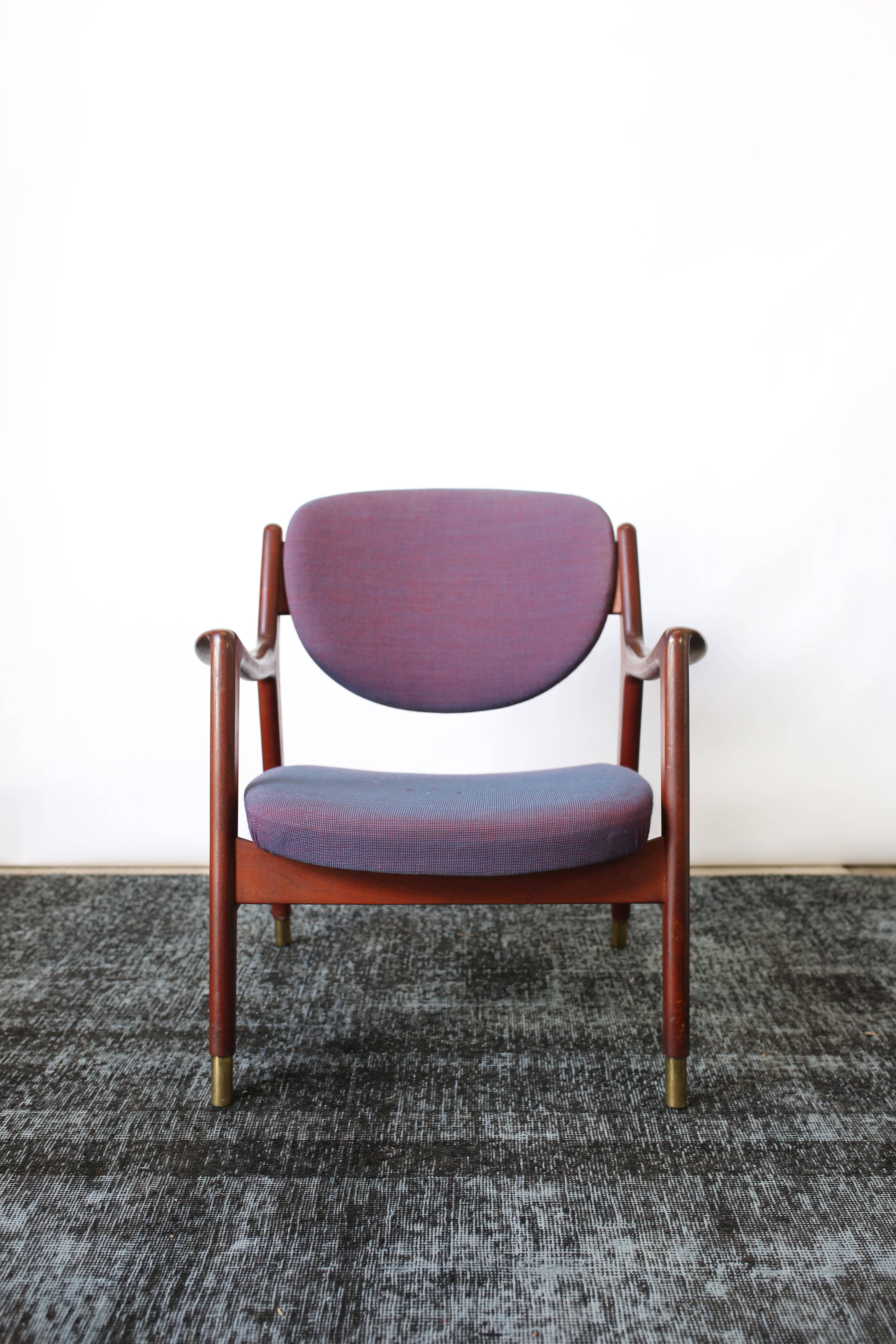 Brass 1960s Pair of Norwegian Sculptural Teak Lounge Chairs