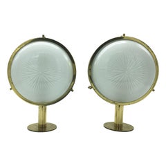 1960s Pair of Sergio Mazza Brass 'Gamma' Wall or Ceiling Lights for Artemide