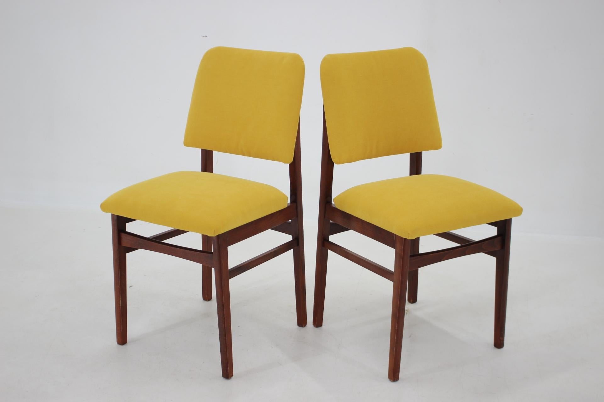 1960s Pair of Side Chairs, Czechoslovakia For Sale 3