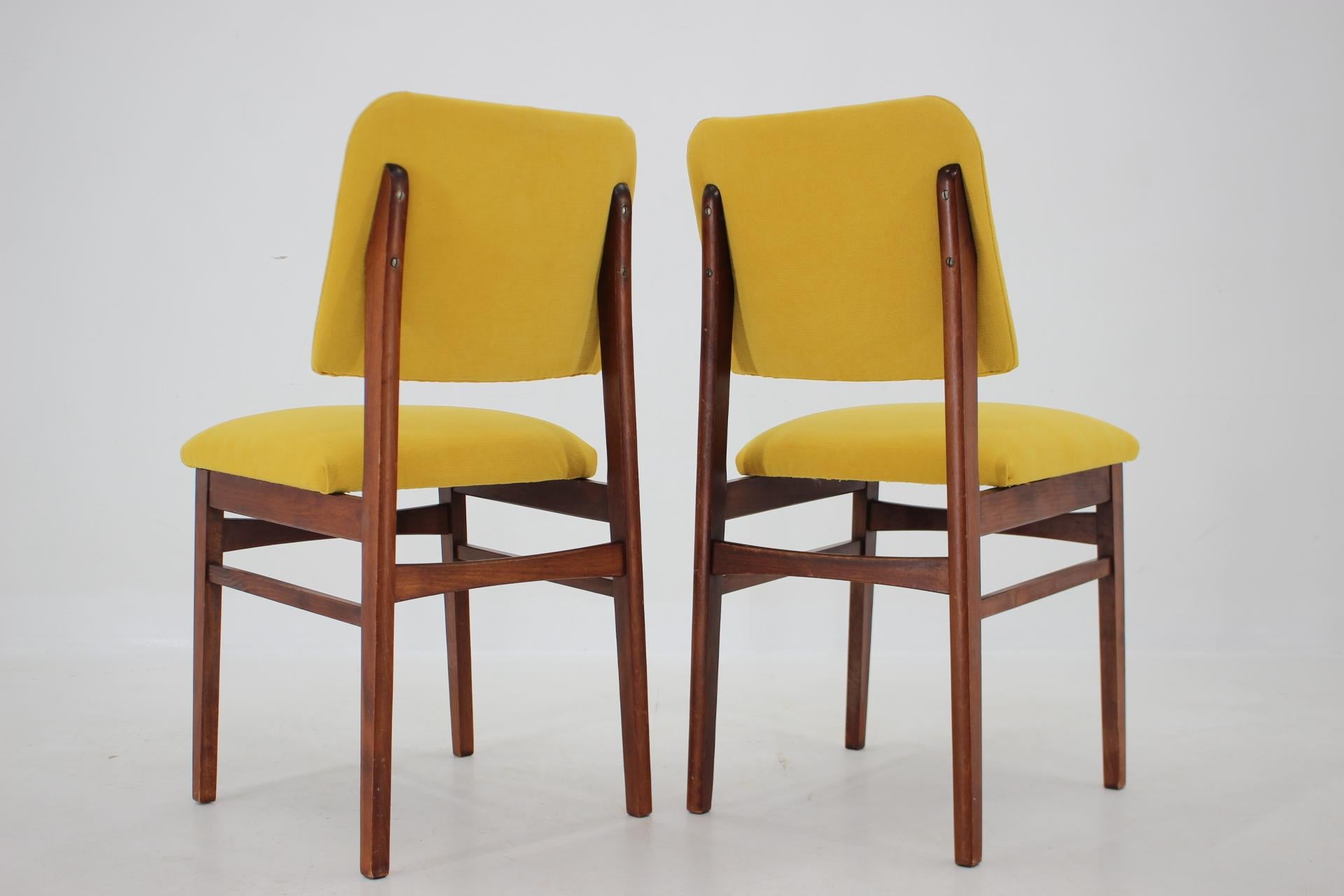 1960s Pair of Side Chairs, Czechoslovakia For Sale 1