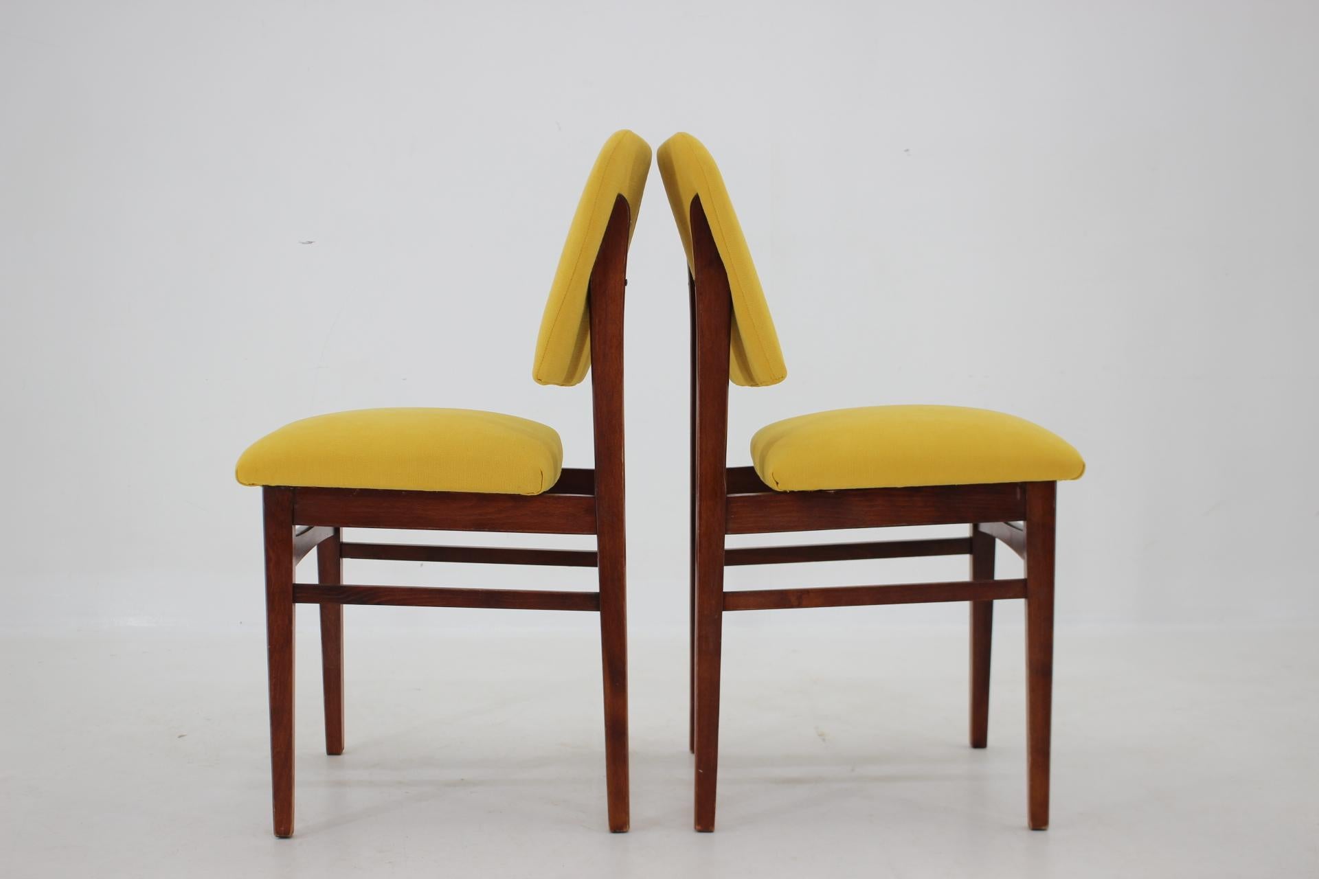 1960s Pair of Side Chairs, Czechoslovakia For Sale 2