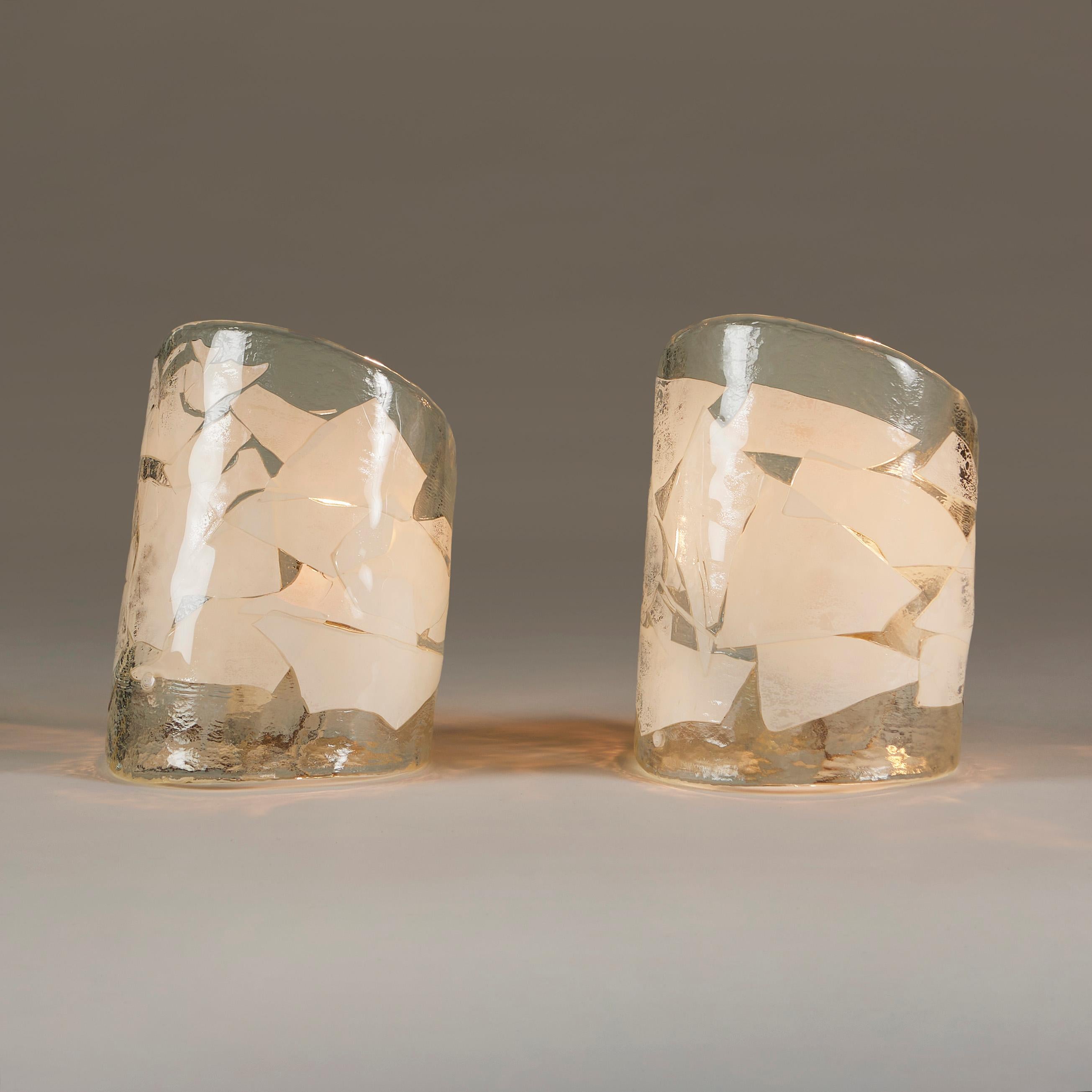 La Murrina mid-century modern Italian swirl table lamps, 1960s, signed For Sale 1