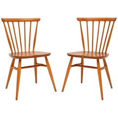 1960s Pair of Solid Elm Retro Ercol Dining or Side Chairs
