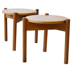 1960s Pair of Stacking Stools/Coffee Tables Attributed to Pierre Jeanneret