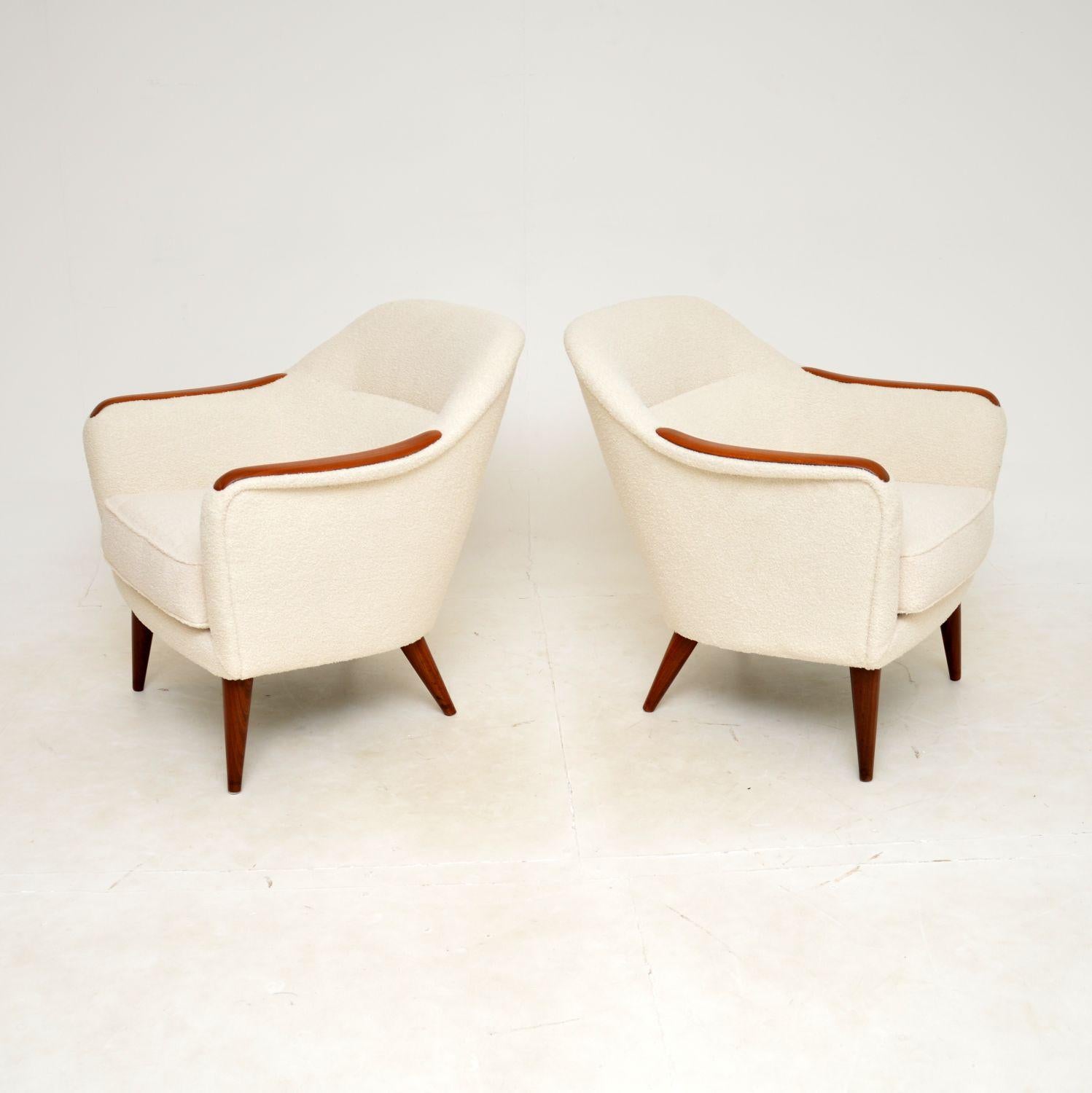 1960s Pair of Swedish Teak Armchairs In Good Condition For Sale In London, GB