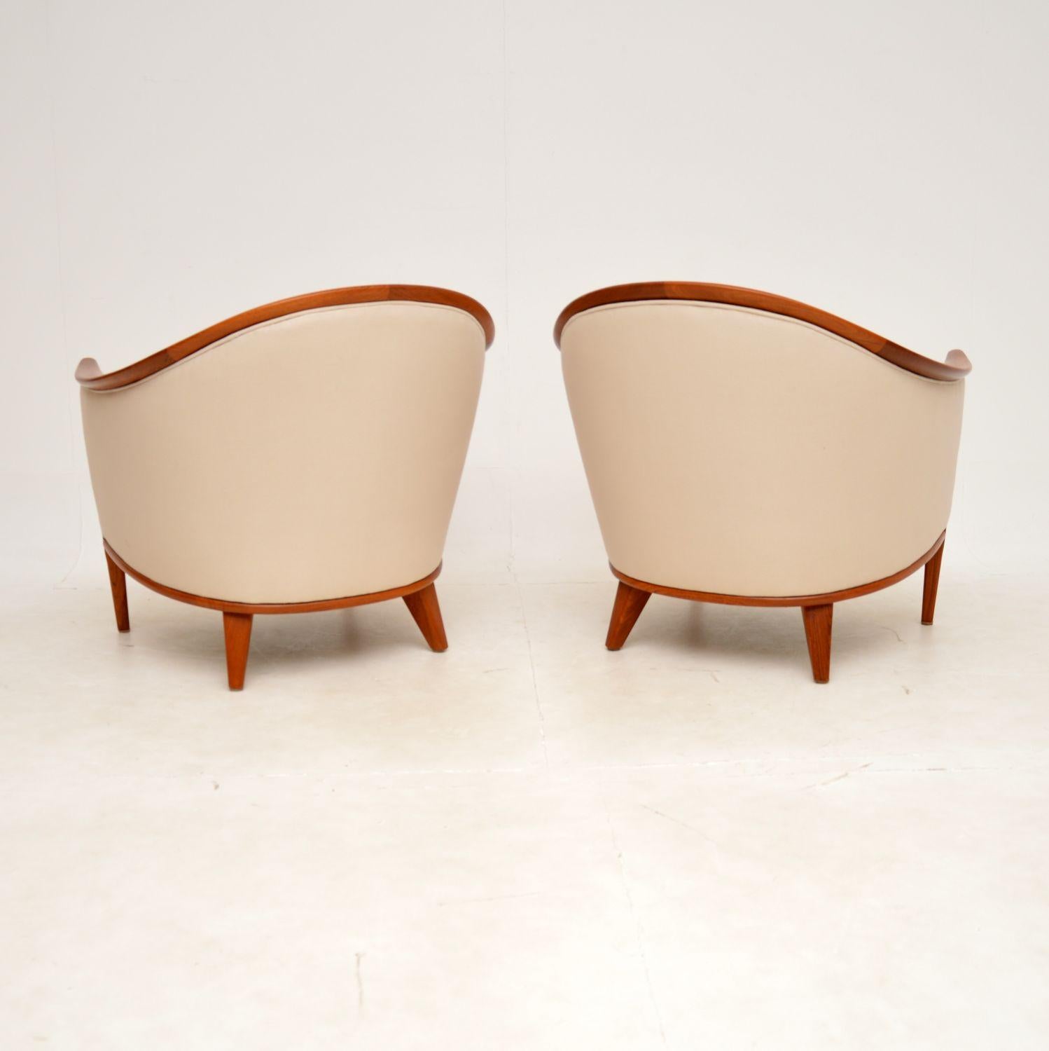 1960s Pair of Swedish Teak Vintage Armchairs by Bertil Fridhagen In Good Condition In London, GB