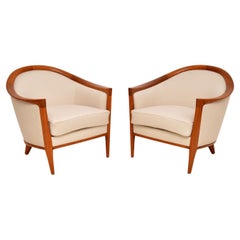 1960s Pair of Swedish Teak Vintage Armchairs by Bertil Fridhagen