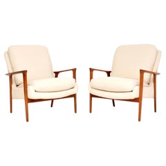 1960's Pair of Swedish Teak Vintage Armchairs by Inge Andersson