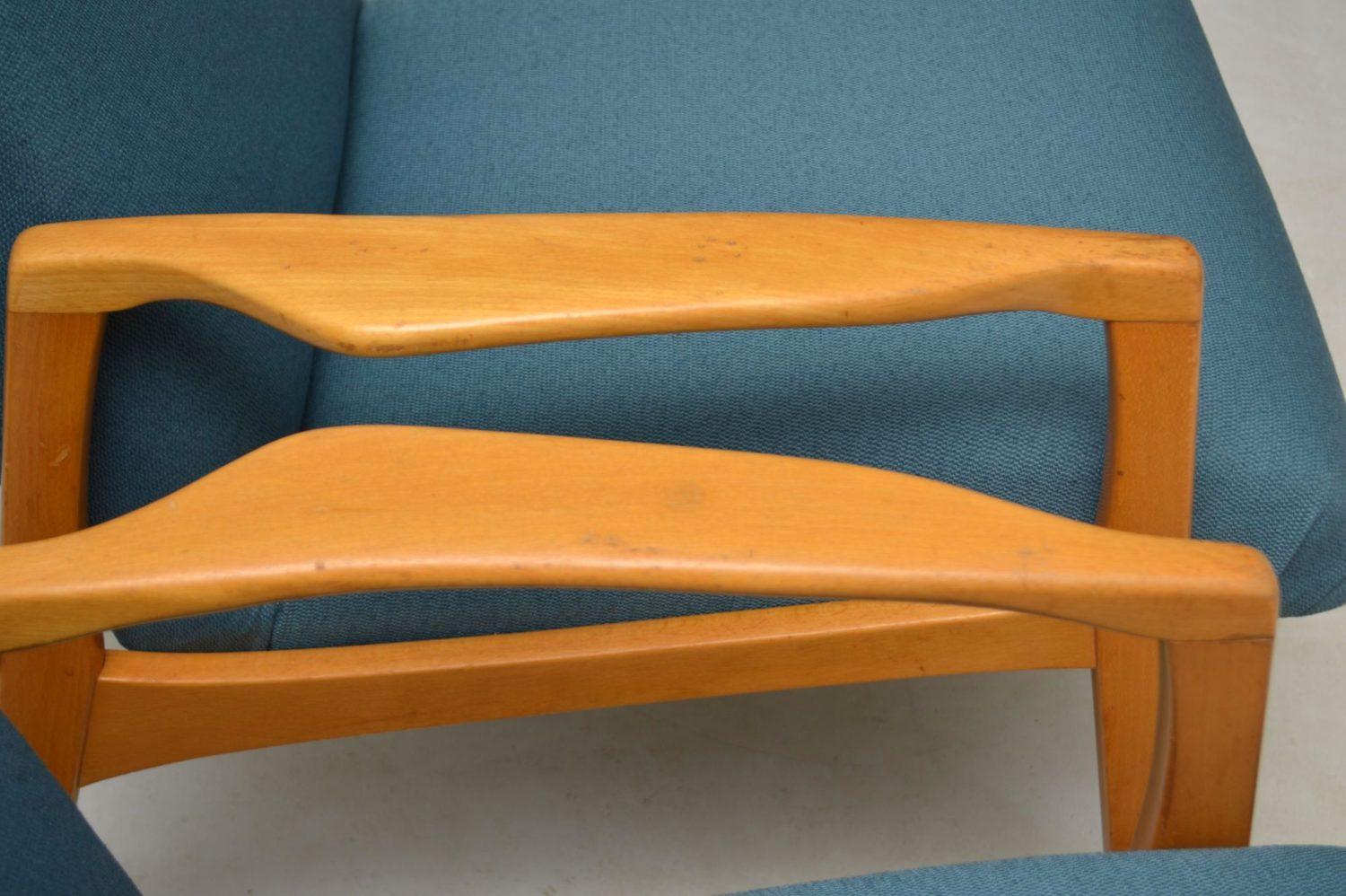 Wood 1960s Pair of Swedish Vintage Armchairs