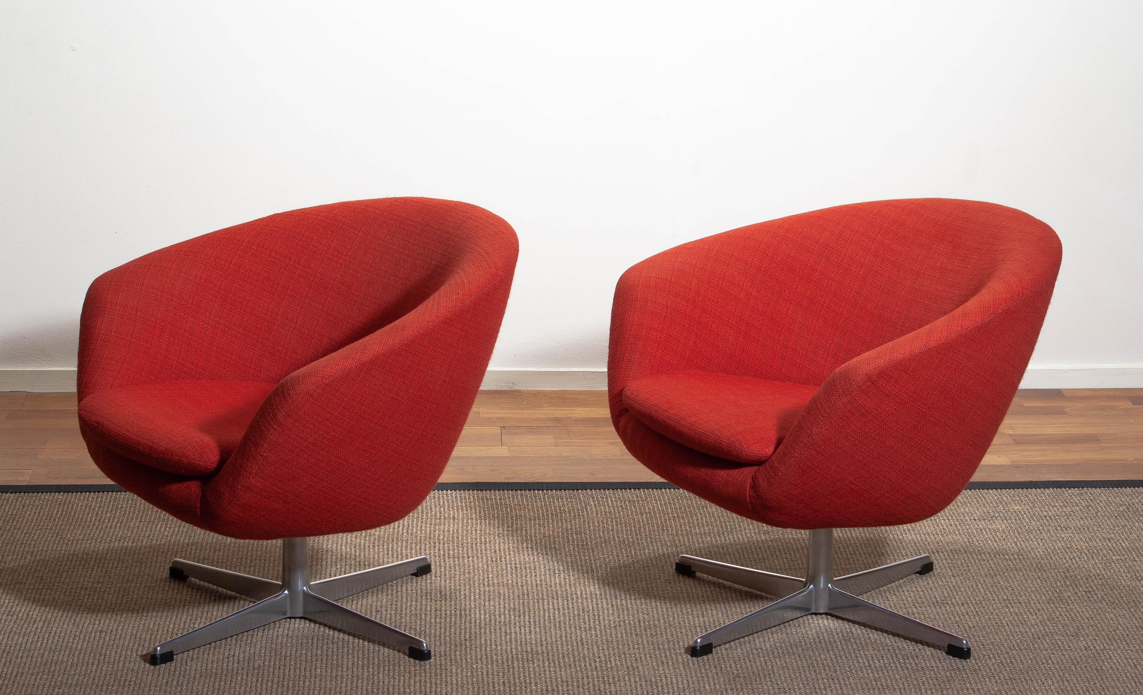 1960s, Pair of Swivel Lounge Chairs By Carl Eric Klote For Overman, Denmark 4