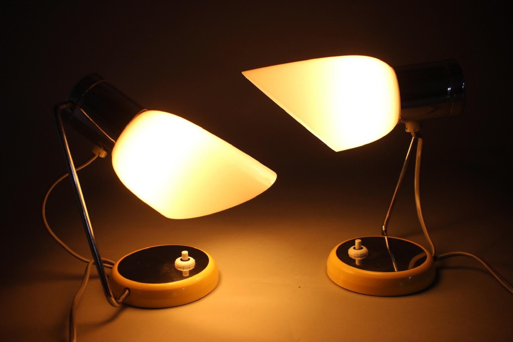 1960s Pair of Table Lamps by Drupol, Czechoslovakia For Sale 5