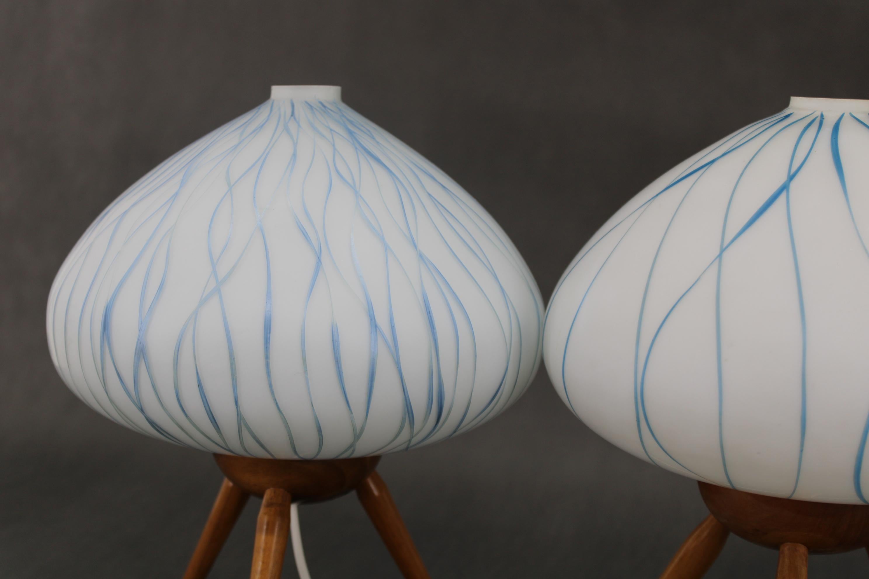 Mid-Century Modern 1960s Pair of Table Lamps By ULUV , Czechoslovakia For Sale