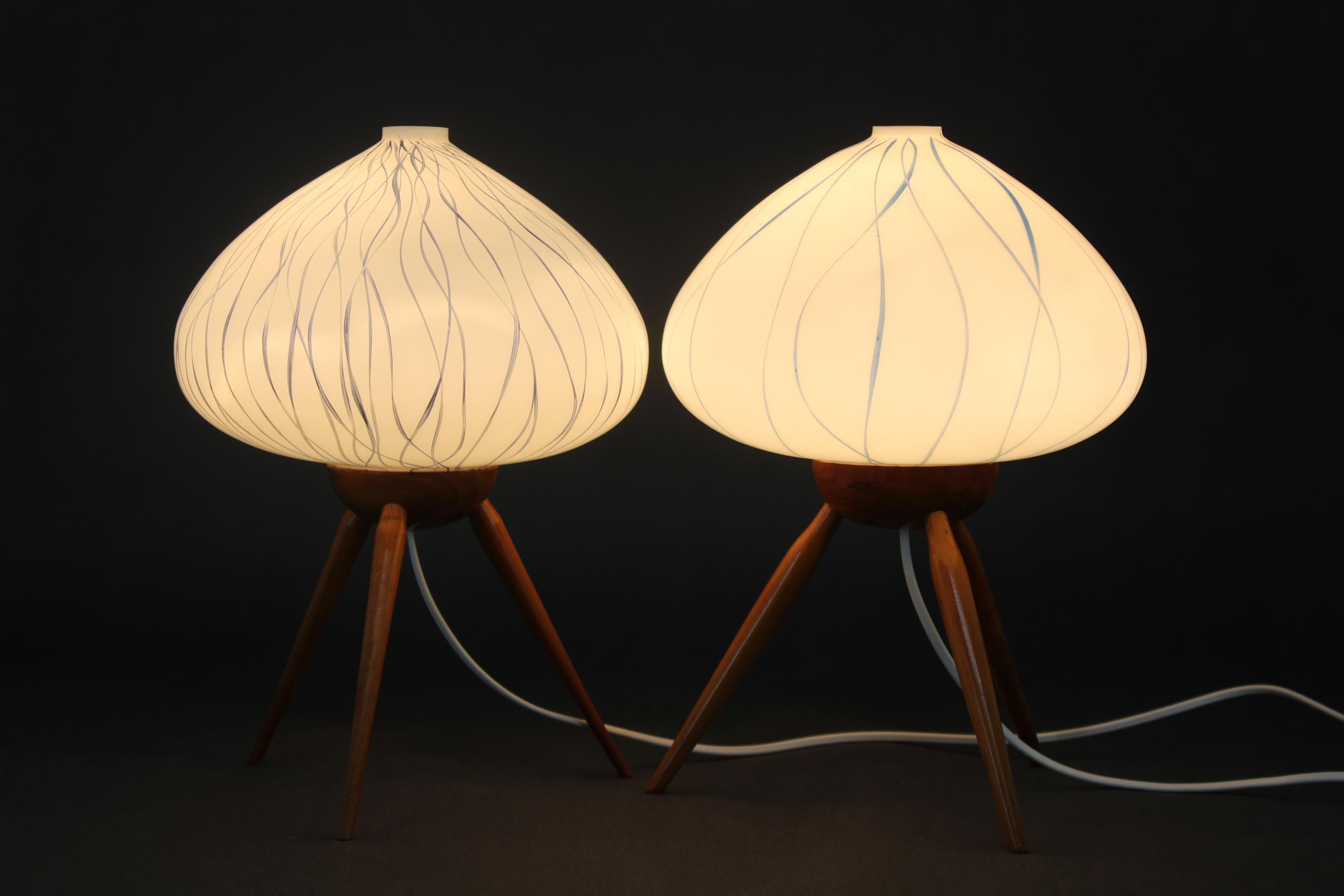 1960s Pair of Table Lamps By ULUV , Czechoslovakia For Sale 2