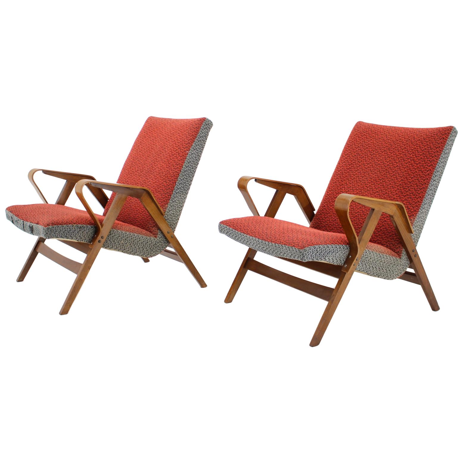 1960s Pair of Tatra Armchairs, Czechoslovakia For Sale