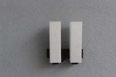 1960s Pair of Teak and Opaline Wall Lights