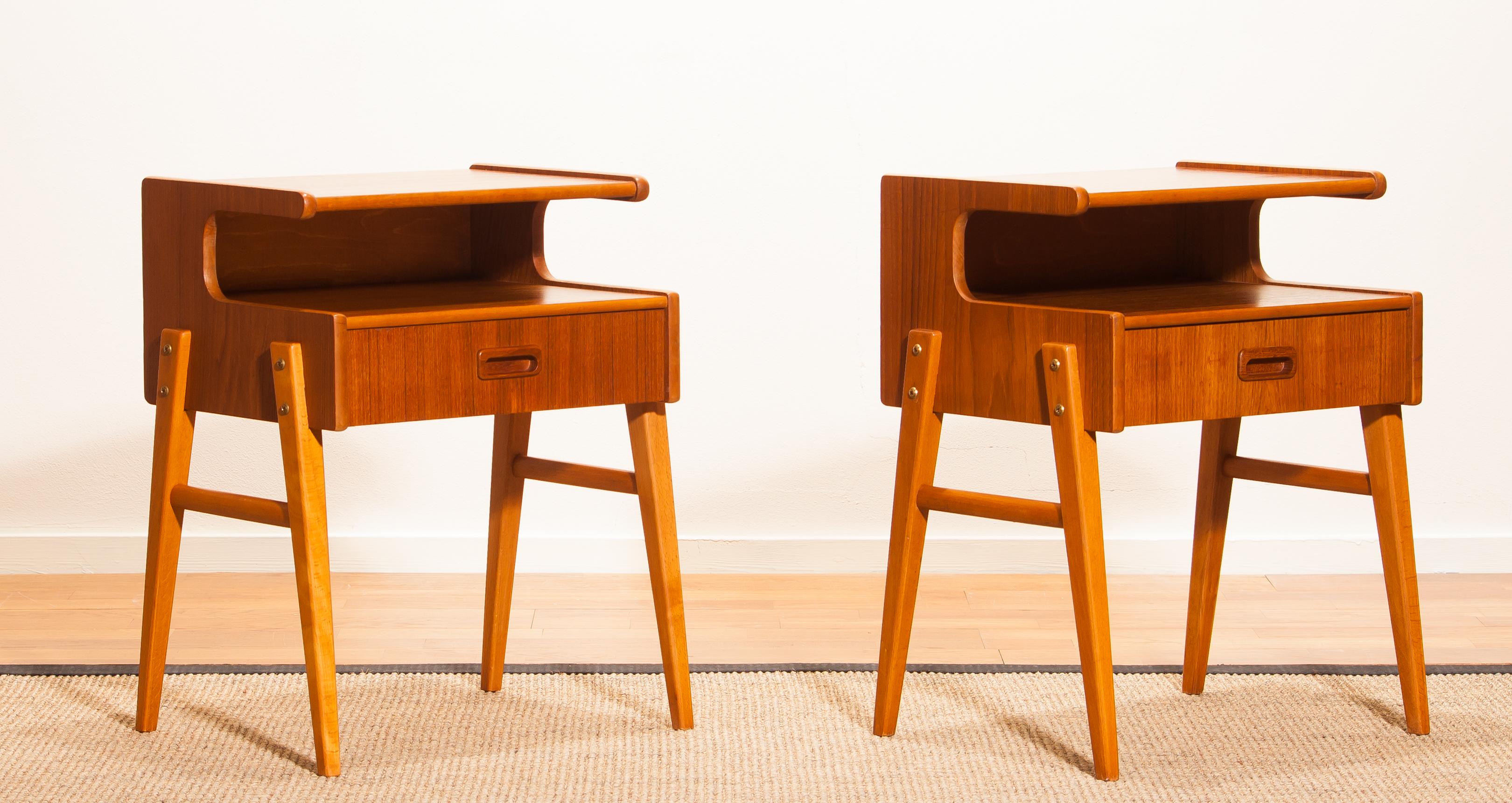 1960s Pair of Teak 'Model C' Bedside Tables 3