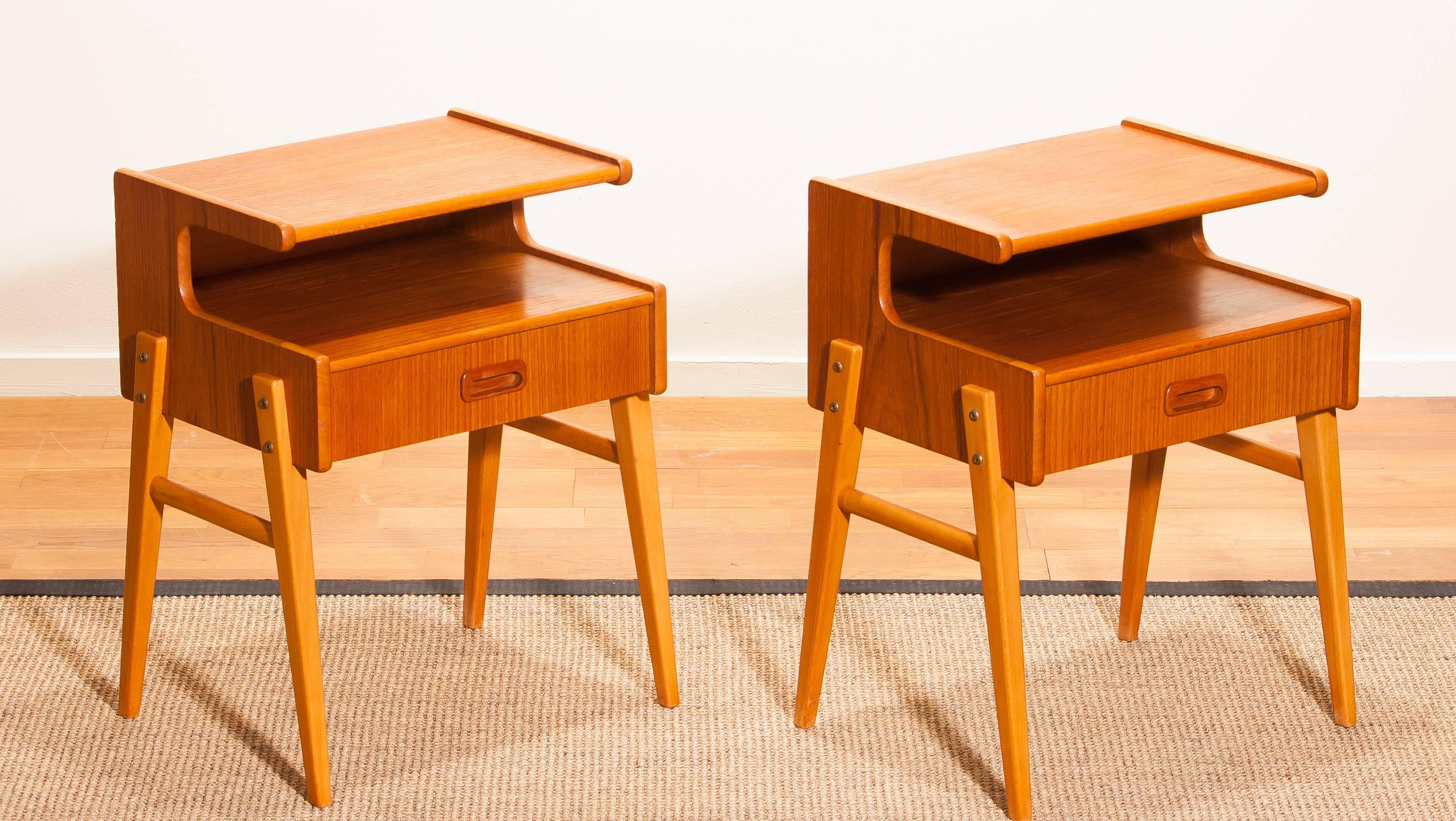 1960s Pair of Teak 'Model C1' Bedside Tables 5