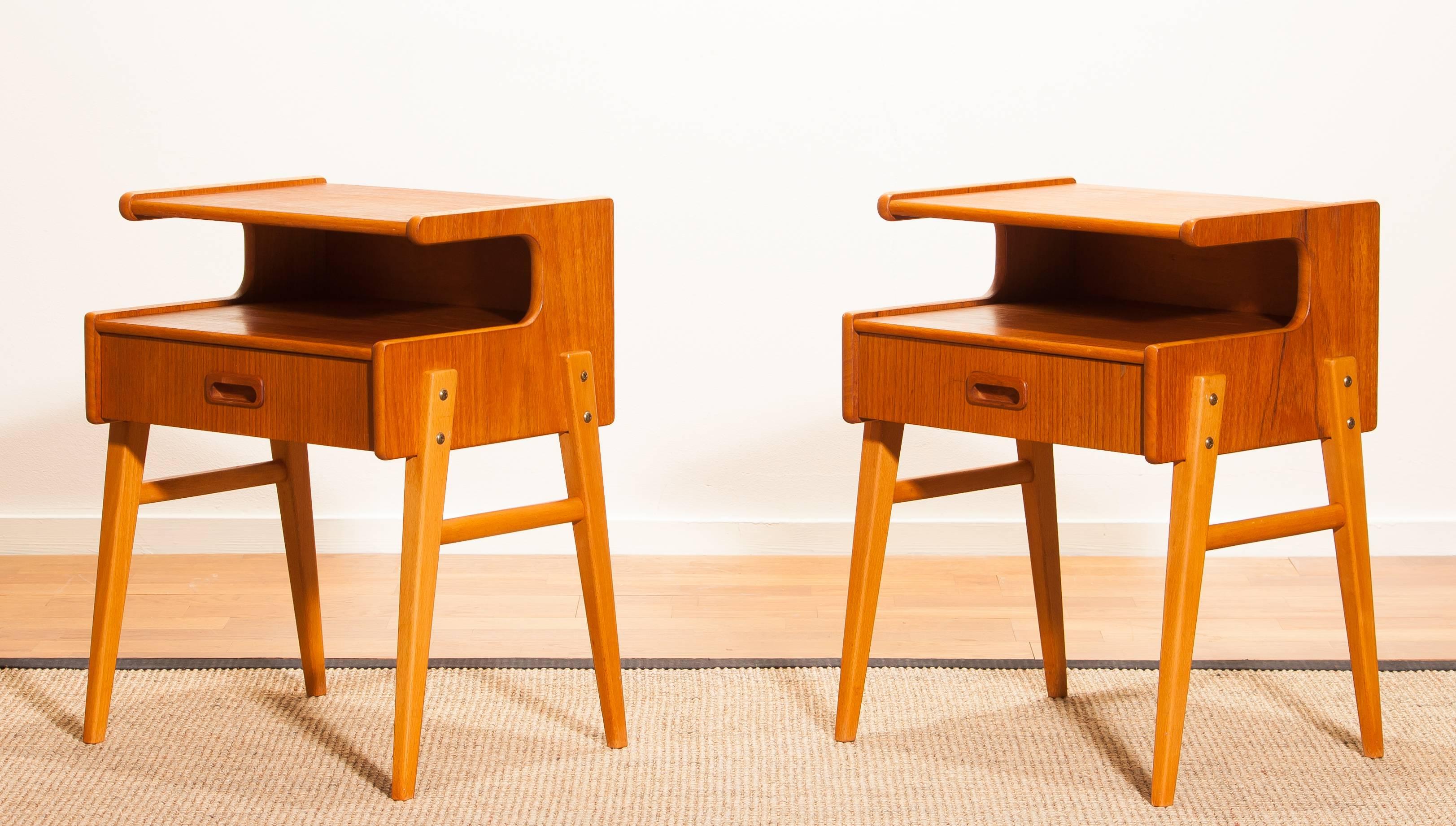 1960s Pair of Teak 'Model C1' Bedside Tables 2