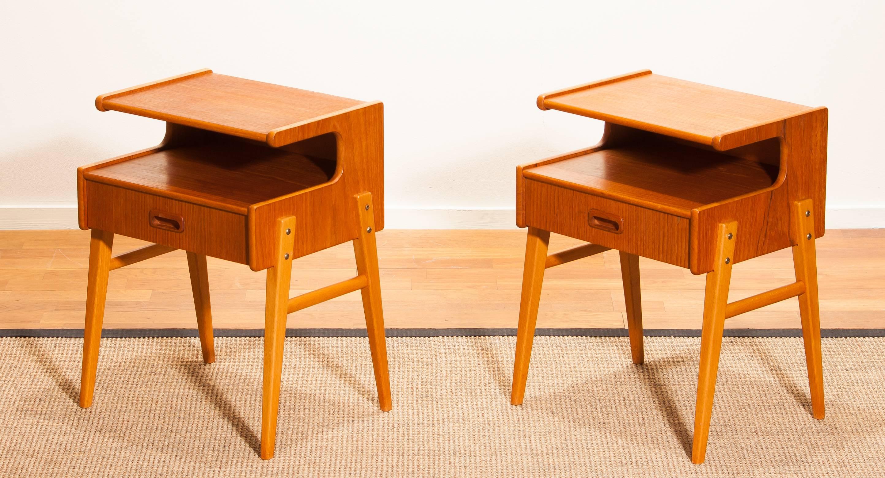1960s Pair of Teak 'Model C1' Bedside Tables 3