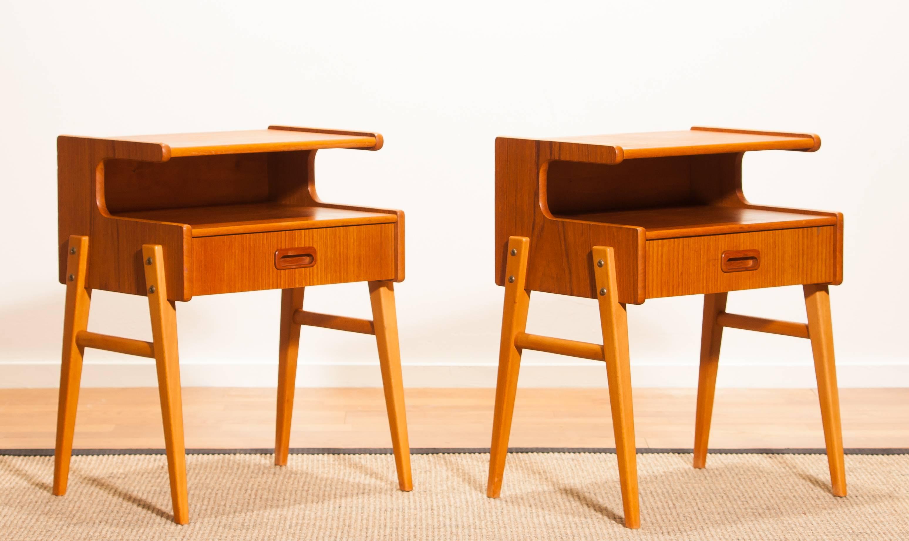 1960s Pair of Teak 'Model C1' Bedside Tables 4