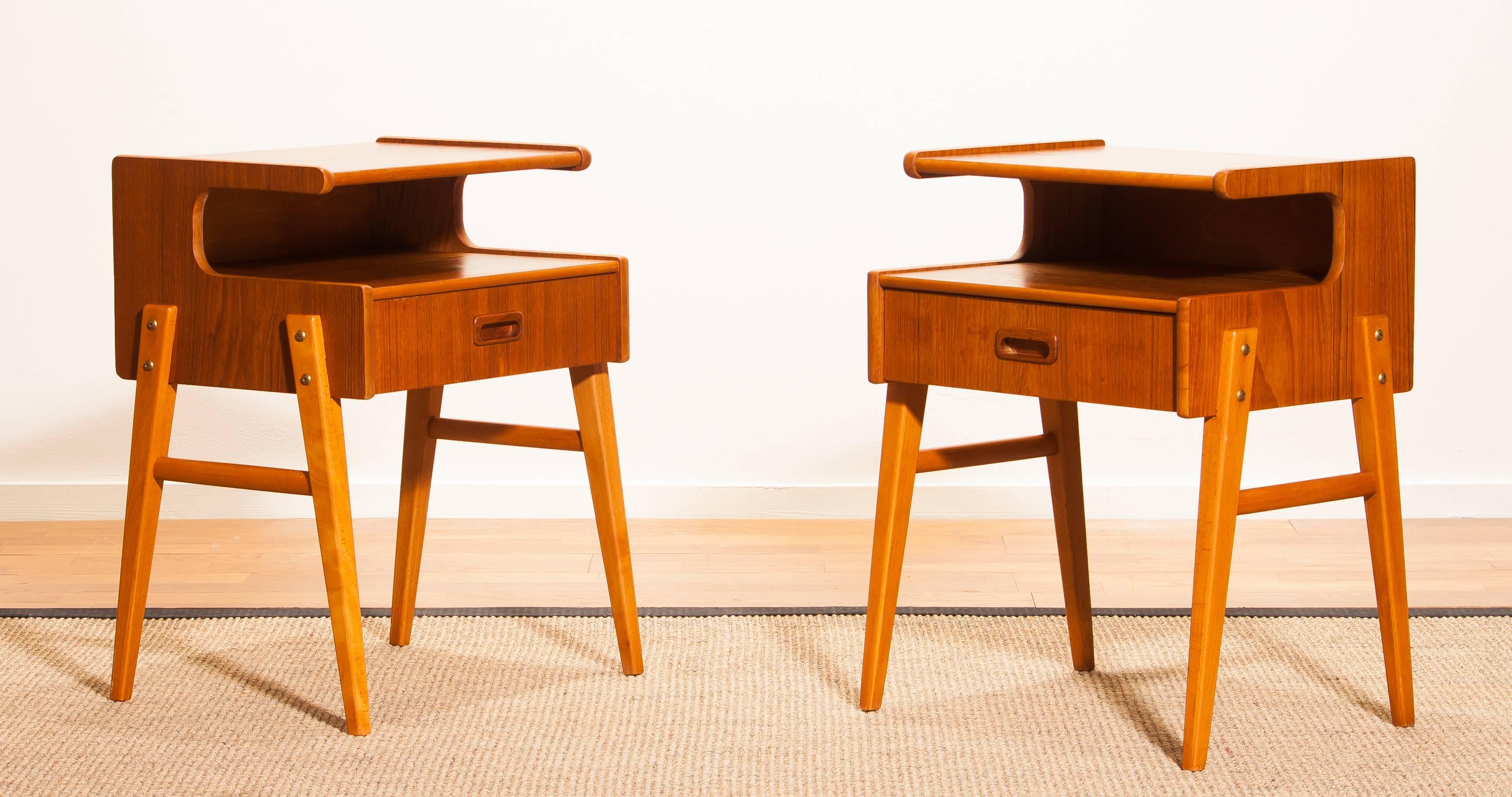 1960s Pair of Teak 'Model C2' Bedside Tables 2