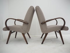 1960s Pair of Ton/Thonet Beech Armchairs, Czechoslovakia