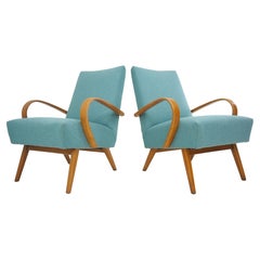 1960s Pair of Ton/Thonet Beech Armchairs, Czechoslovakia