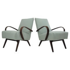 Vintage 1960s Pair of Ton/Thonet Beech Armchairs, Czechoslovakia