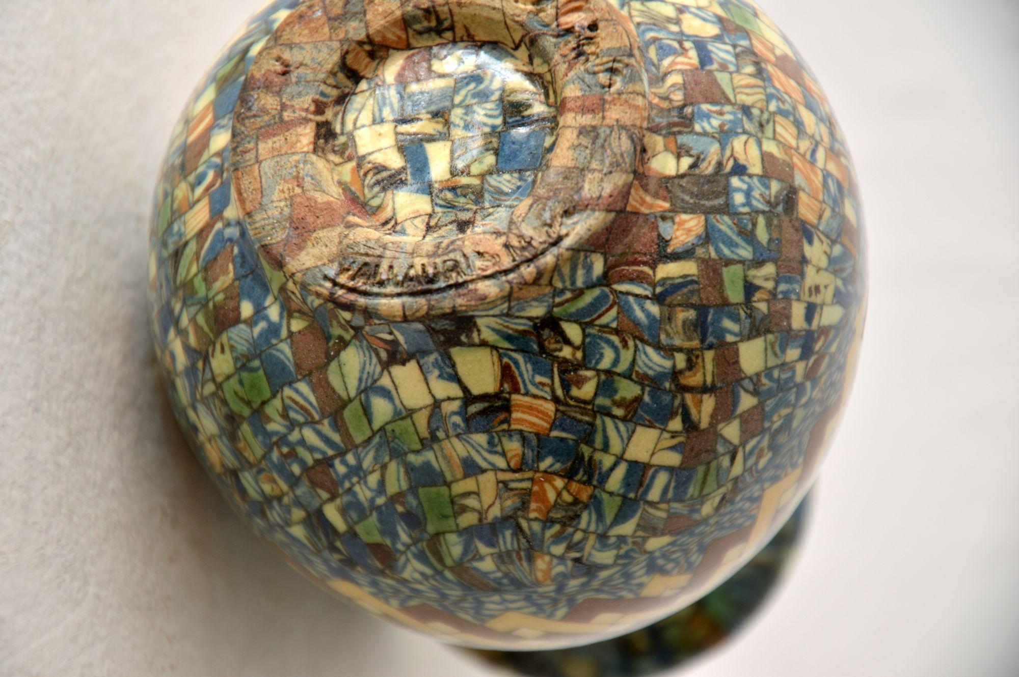 1960s Pair of Vallauris Ceramic ‘Mosaic’ Vases by Jean Gerbino 4