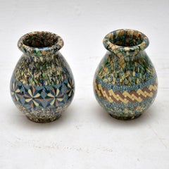 1960s Pair of Vallauris Ceramic ‘Mosaic’ Vases by Jean Gerbino