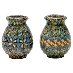 paire de vases "mosaïques" en céramique de Vallauris des années 1960 par Jean Gerbino