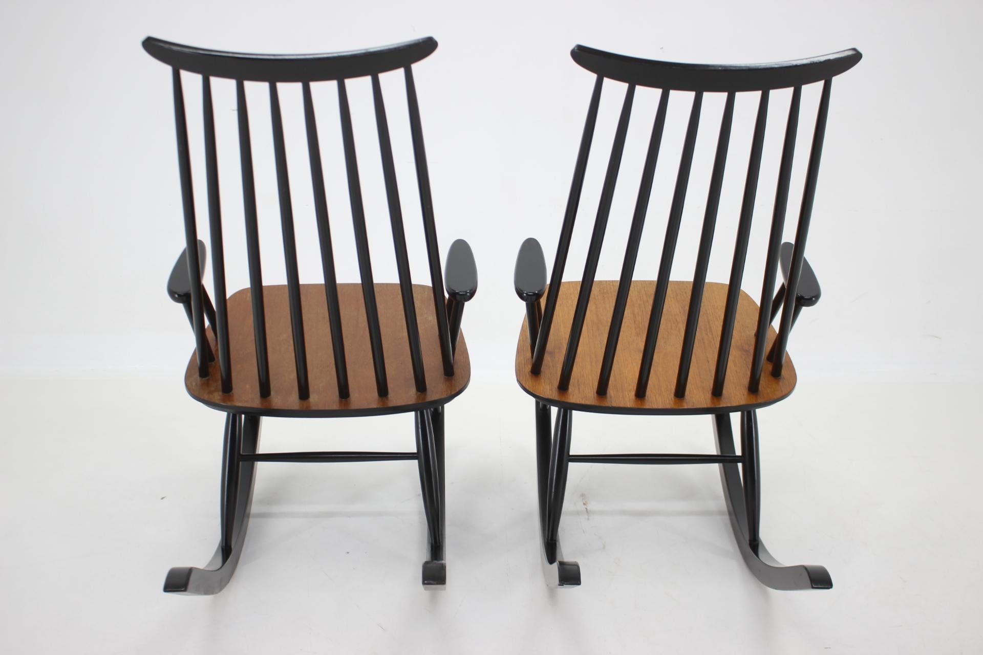 1960s Pair of Varjosen Puunjalostus Beech Rocking Chair, Finland For Sale 1