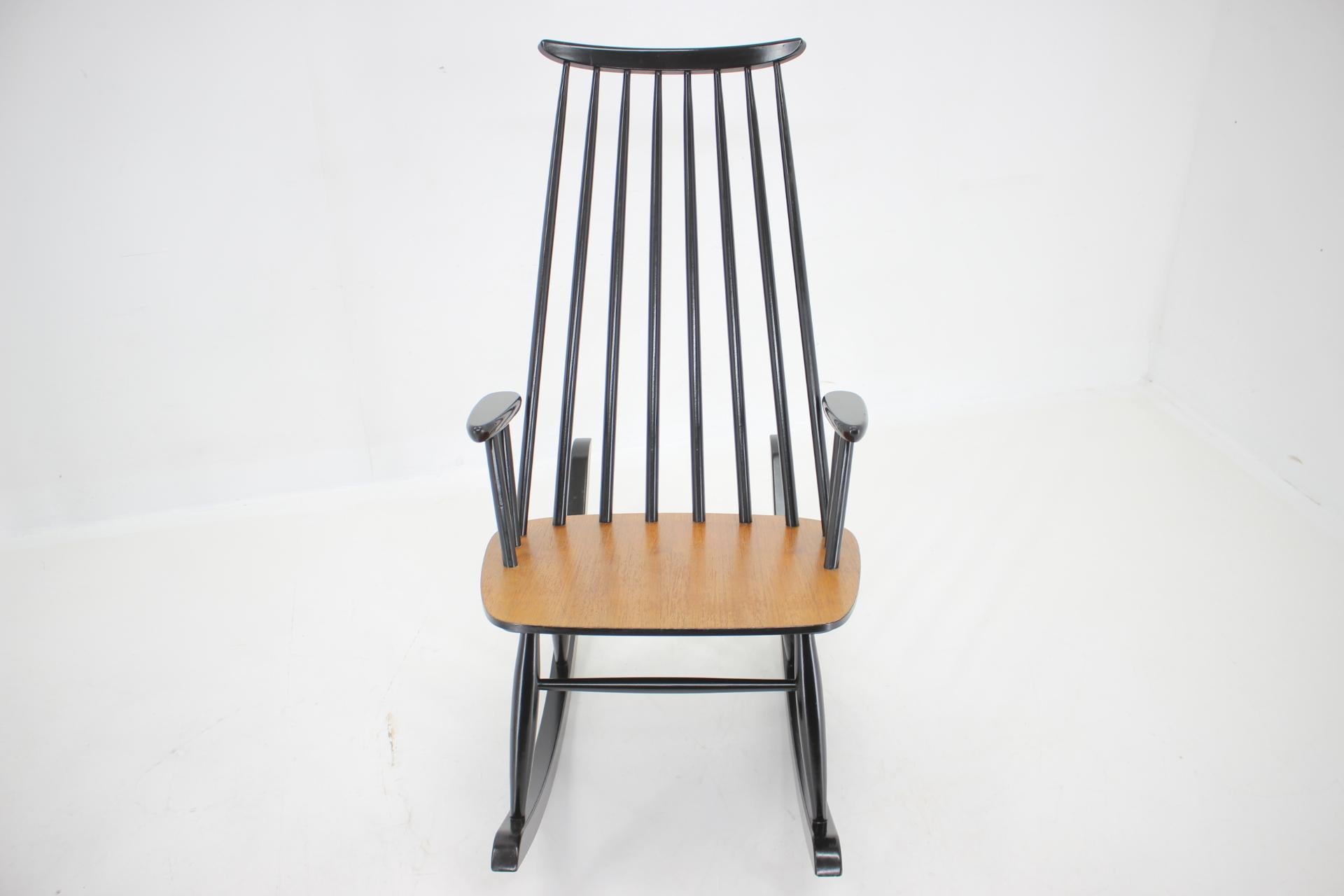 1960s Pair of Varjosen Puunjalostus Beech Rocking Chair, Finland For Sale 4