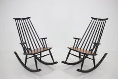 1960s Pair of Varjosen Puunjalostus Beech Rocking Chair, Finland