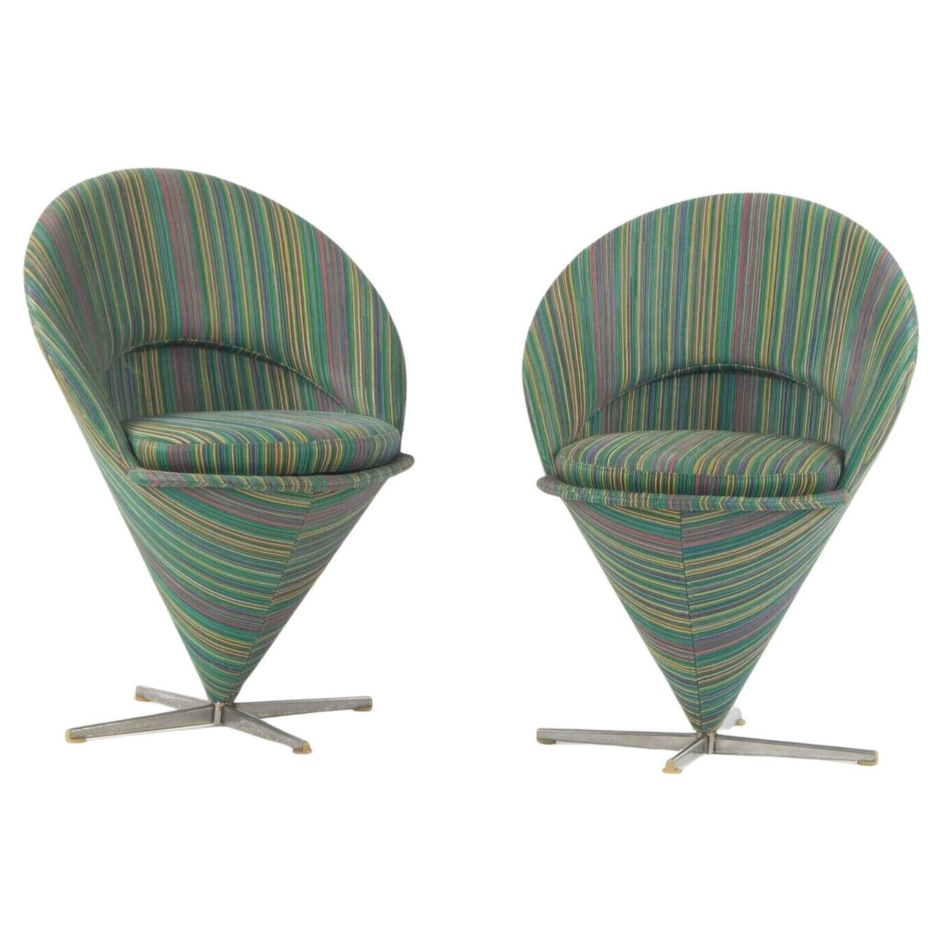 1960s Pair of Verner Panton Cone Chairs Made in Denmark for Plus-Linje Vitra