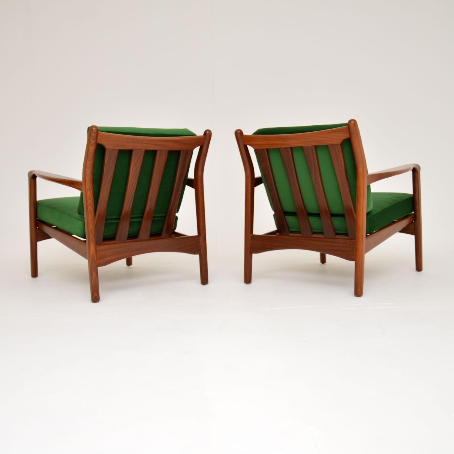 Mid-Century Modern 1960's Pair of Vintage Afromosia Armchairs by Toothill