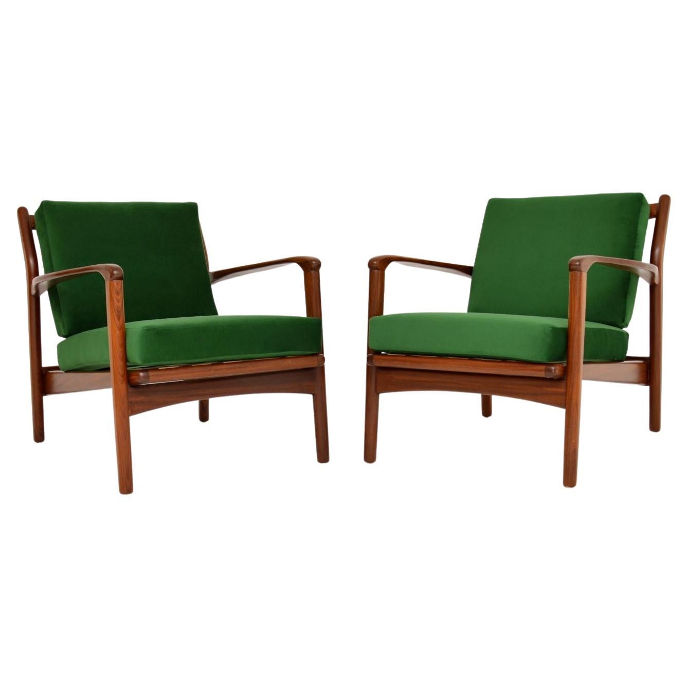1960's Pair of Vintage Afromosia Armchairs by Toothill