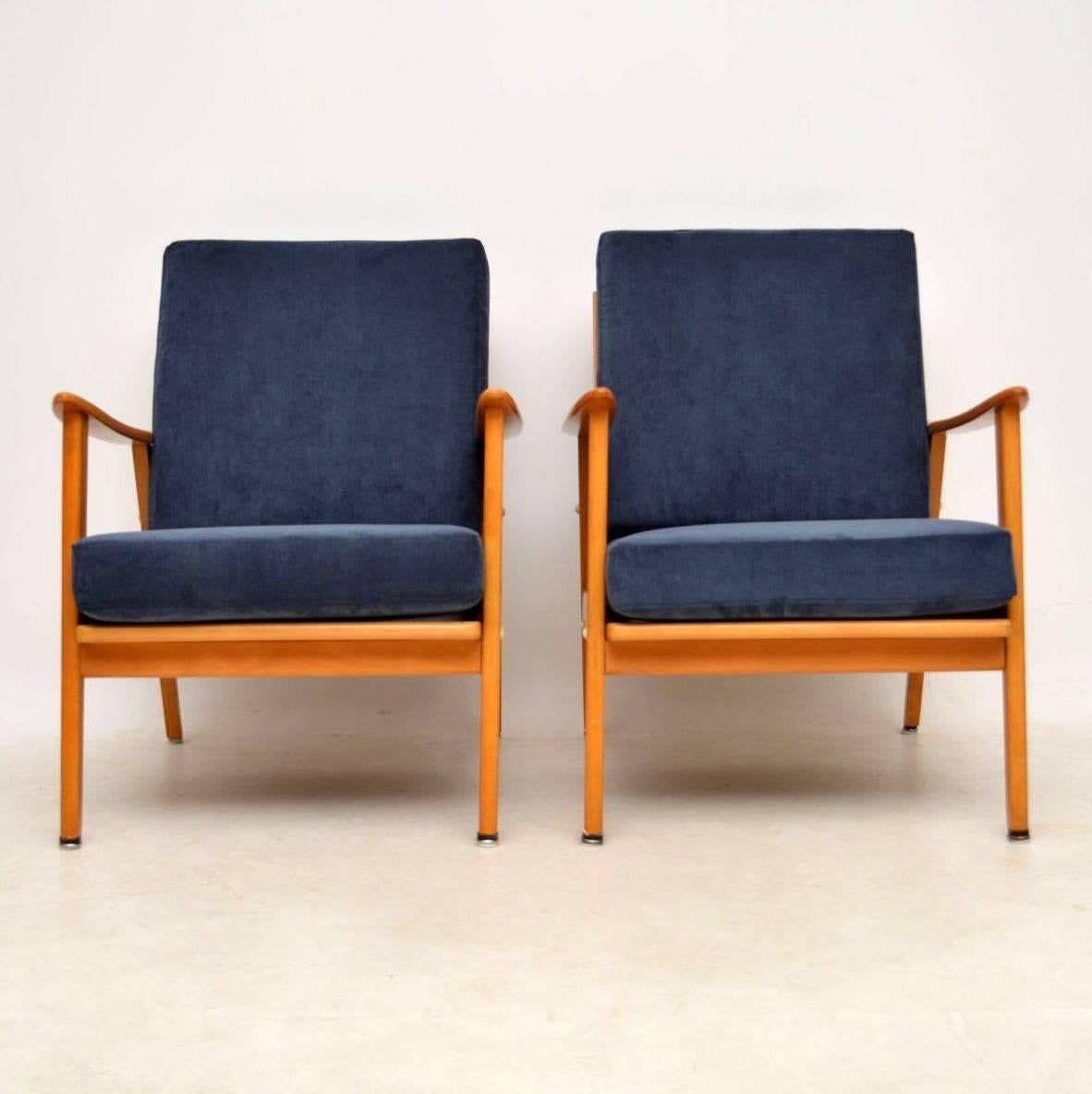 Mid-Century Modern 1960s Pair of Vintage Armchairs